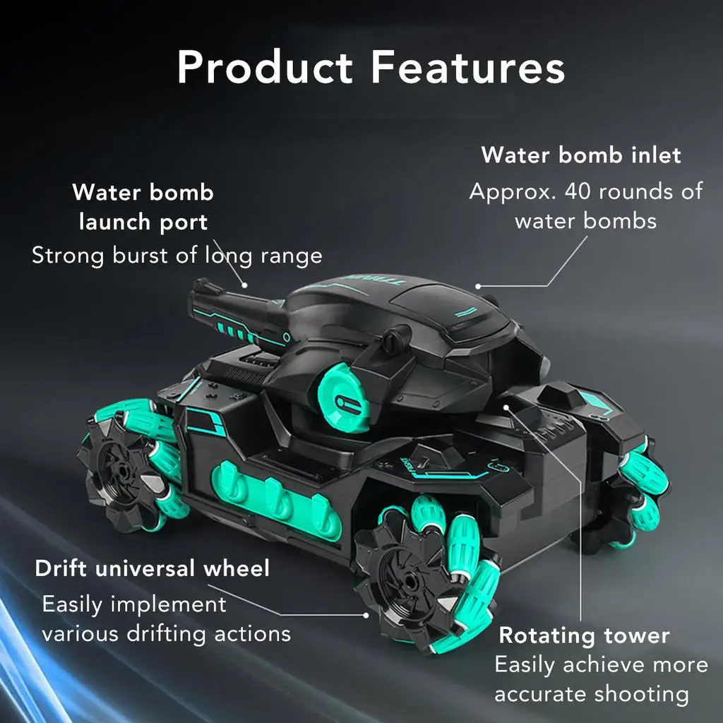 Zbiornik Rc zabawka 2.4G sterowany radiowo samochód 4WD Crawler bomba wodna wojna Tank Control gesty Multiplayer zbiornik RC zabawka dla chłopca