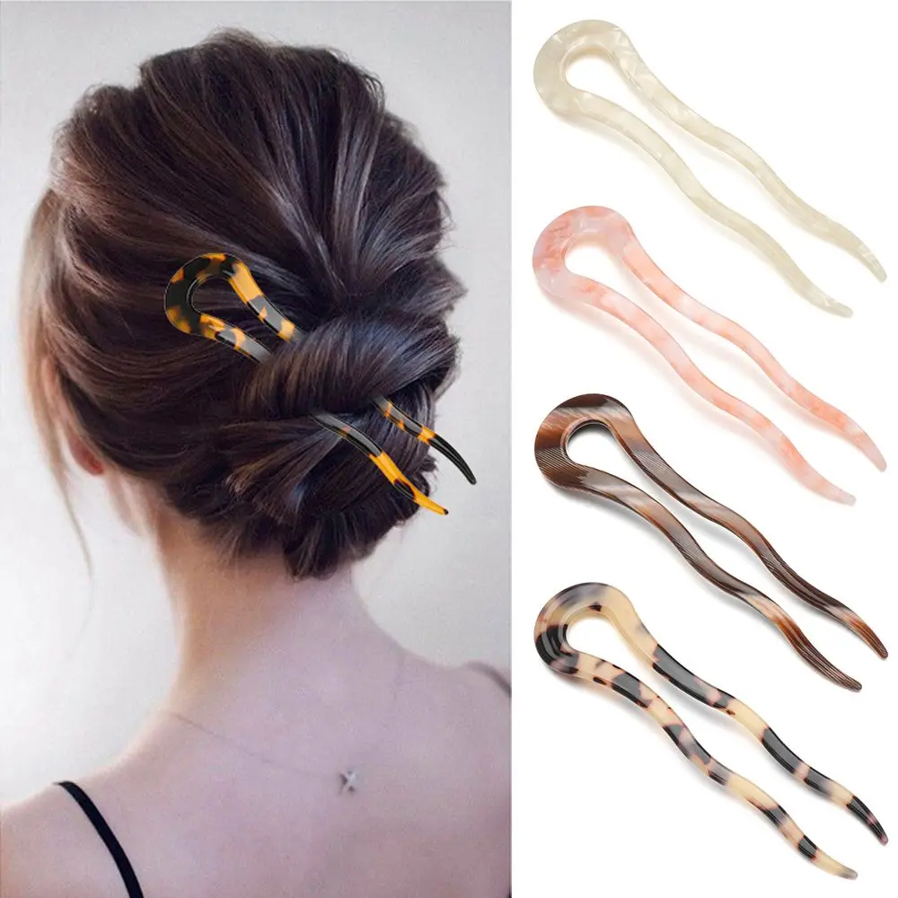 Leopard Retro Hair Sticks Elegant Acetate Chopstick Women Hairpins Hair Clips Hair Styling Accessories Fashion Hair Pin