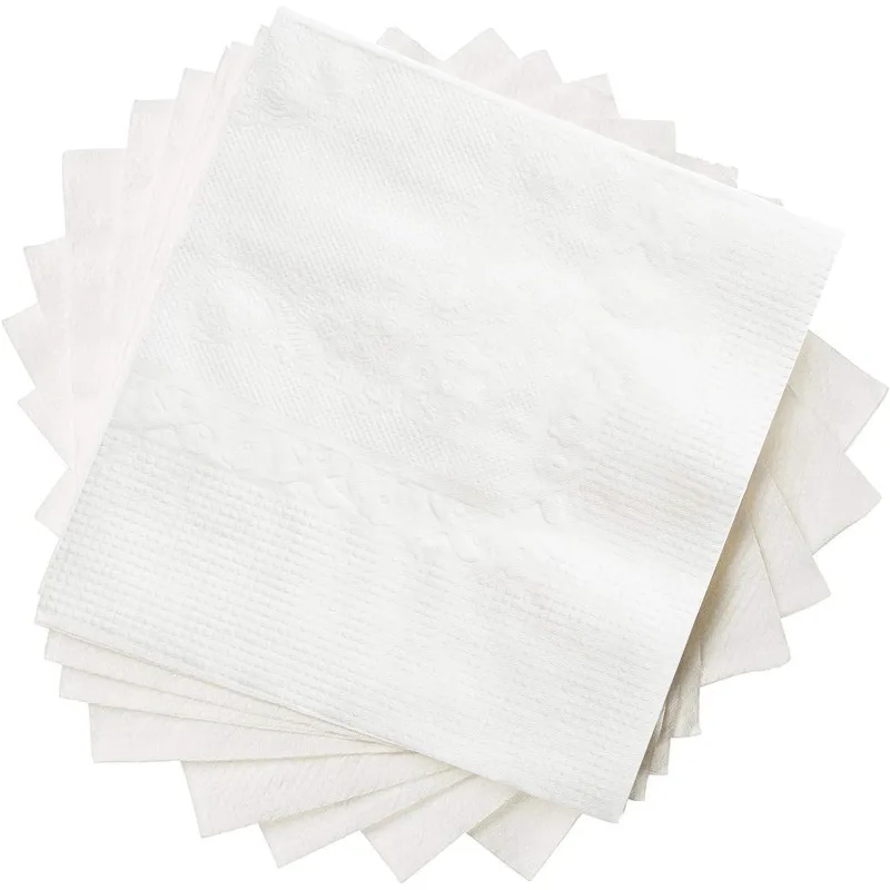 

[1000 Count] White Beverage Napkins 1-Ply Bulk Cocktail, Restaurant Bar Paper Napkins