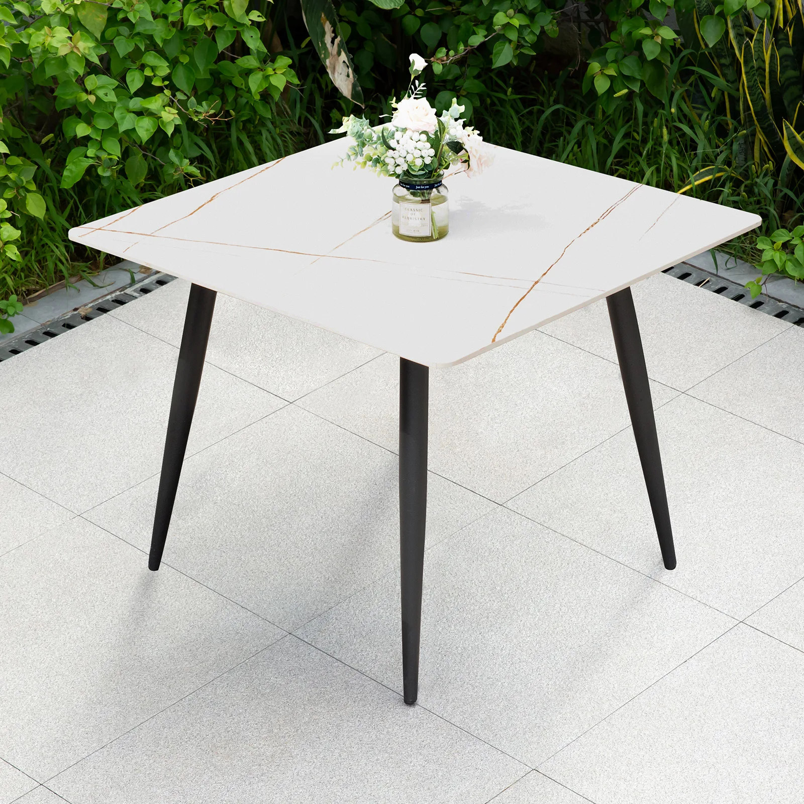 

New Luxurious Rock Plate Dining Table Minimalist Nordic Square Dining Tables Rectangular Marble Table Kitchen Home Furniture