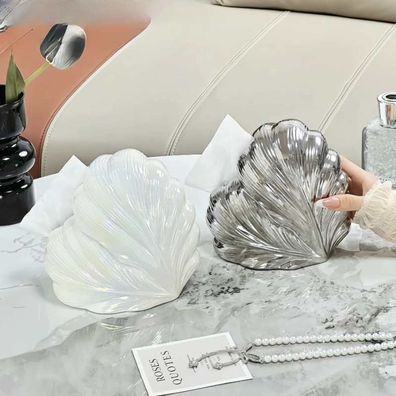 1PC Luxury Feather Tissue Box Household Living Room Tea Table Desktop Storage Box Decorative Ornaments for Home Decoration