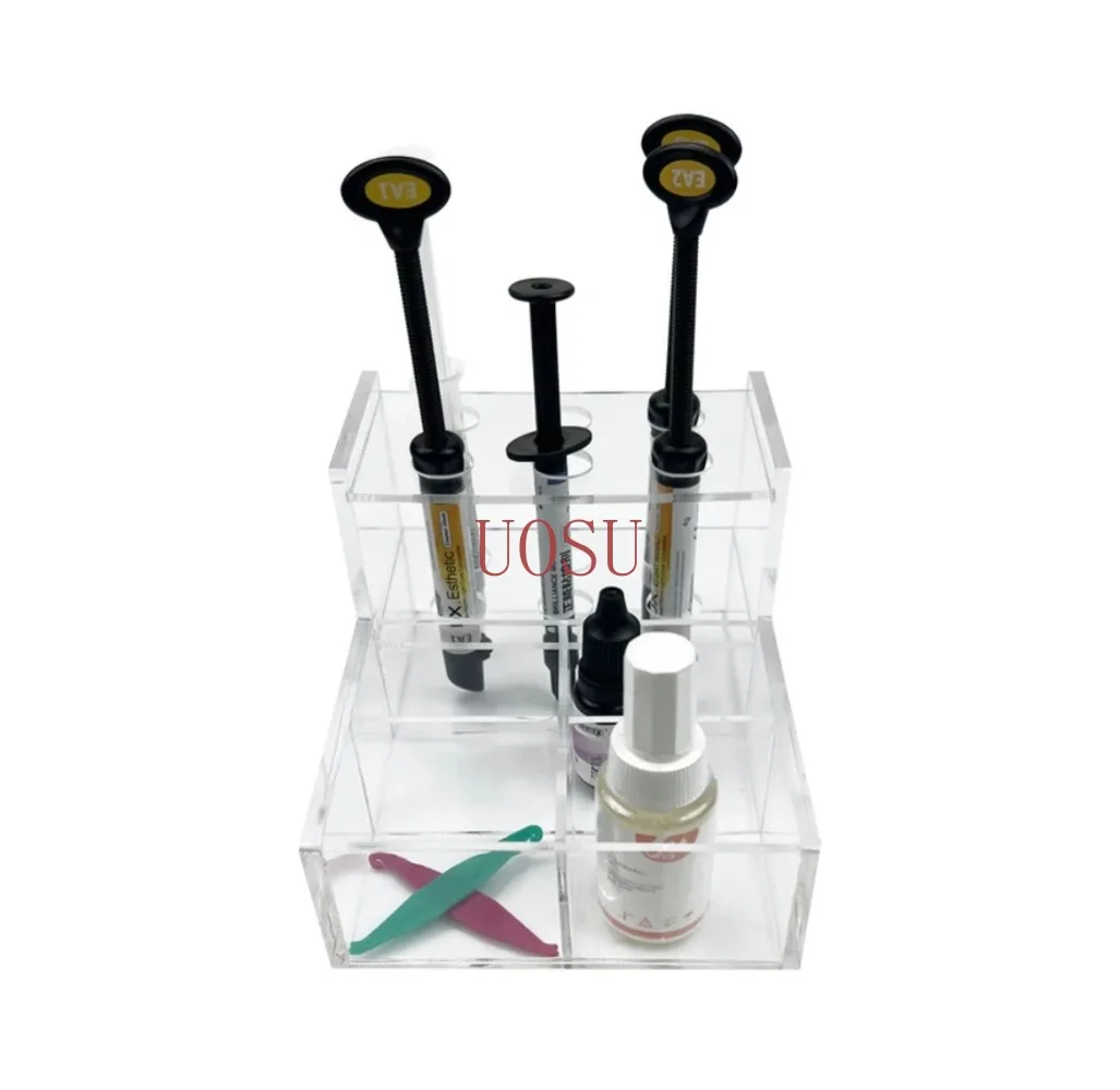 Dental OUSU Acrylic Holder for Syringe Resin Adhesive Applicator Multifunctional Dentist Tool