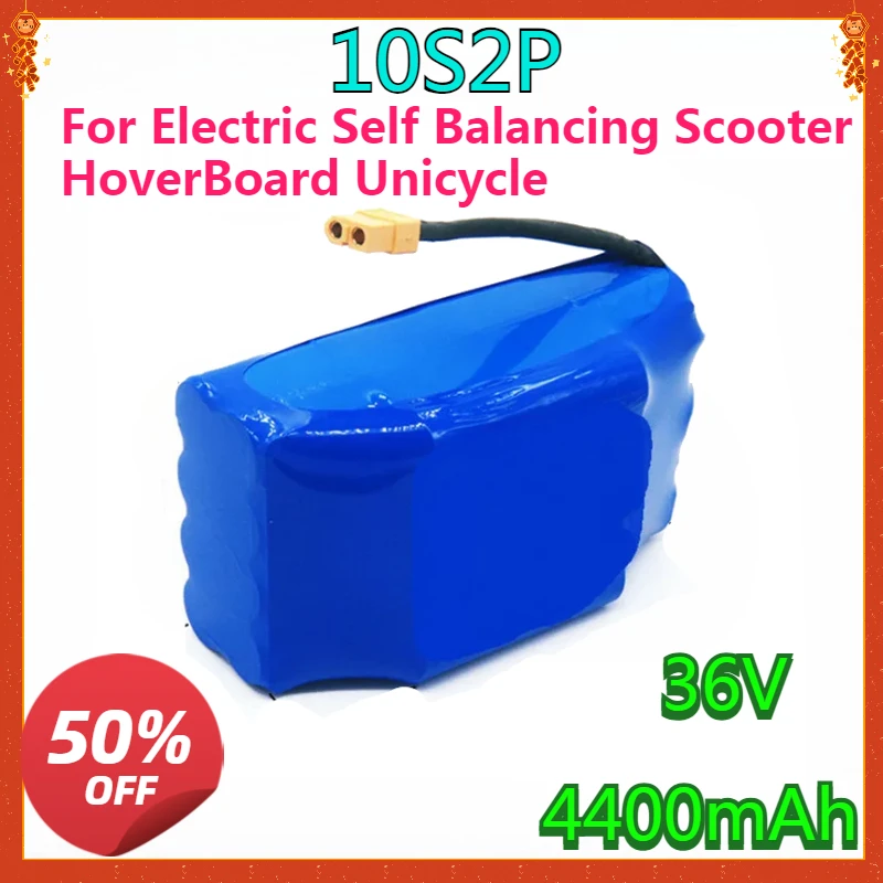 

New 36V Battery Pack 4400mAh 4.4ah Rechargeable Lithium ion Battery for Electric Self Balancing Scooter HoverBoard Unicycle