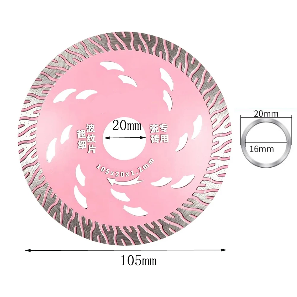 Stone Cutting Wheel Marble Cutting Disc Optimized Chip Removal Smooth Cutting Edge Efficient Chip Removal Design Emery 105x20mm