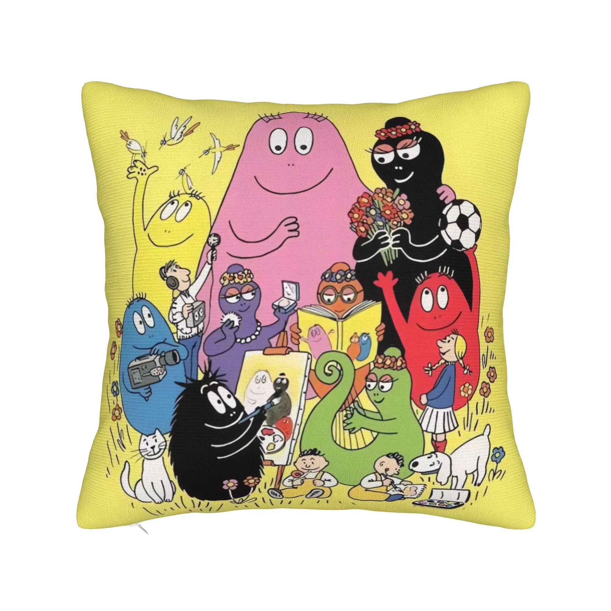 Barbapapa Barbamama Pillow Case  Print Pillow Cover For Office Car Home Decor Kawaii Cushion Cover