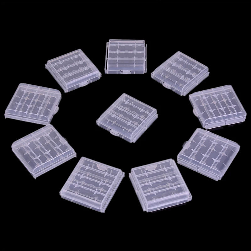 10 Pcs Plastic Case Holder Storage Box Cover for AA AAA Battery Box Container Bag Case Organizer Box Case