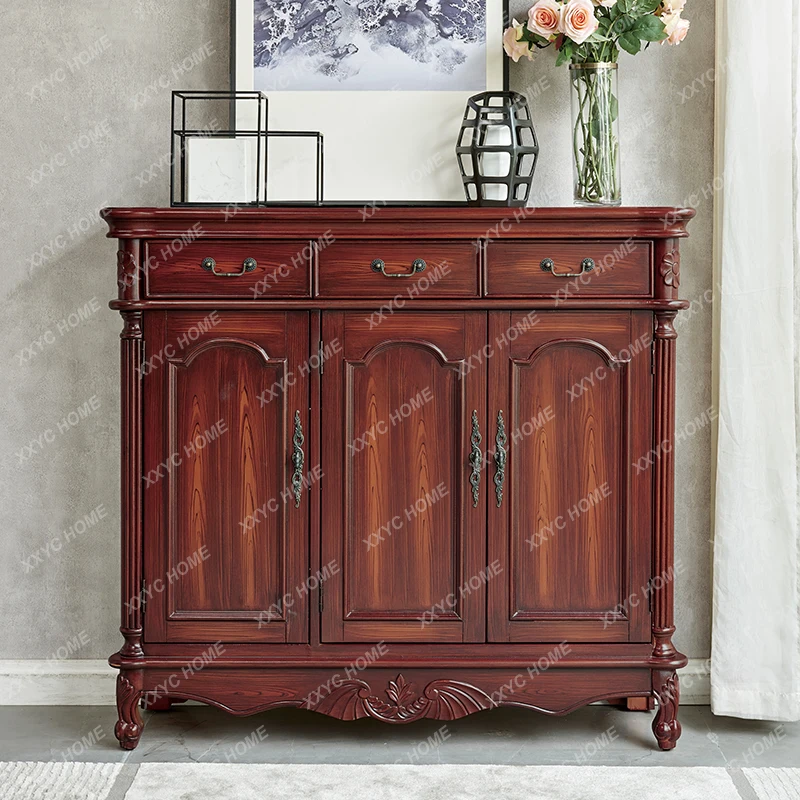 Z Large capacity retro multi-layer four-door cabinet partition entrance shoe cabinet