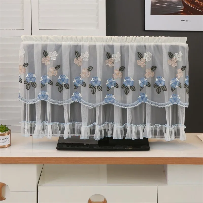 المنزل تلفاز LCD غطاء غبار معلقة نوع دون خلع غطاء الغبار القماش الدانتيل القماش للتلفزيون المنزلي غطاء غبار ZG317 #2