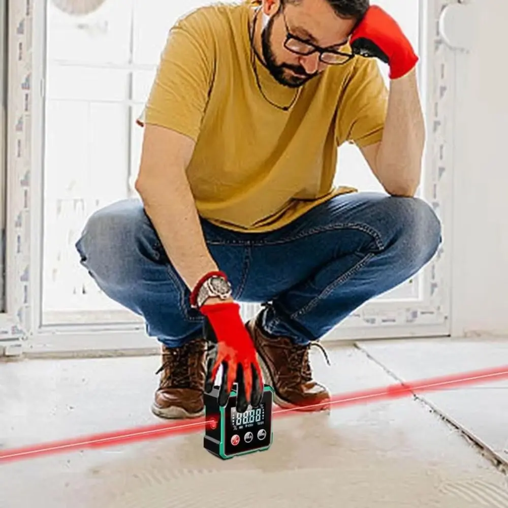 Magnetic Digital Angle Gauge Laser Gauge Digital Display Magnetic Protractor Portable 0-90° Range Inclinometer Construction