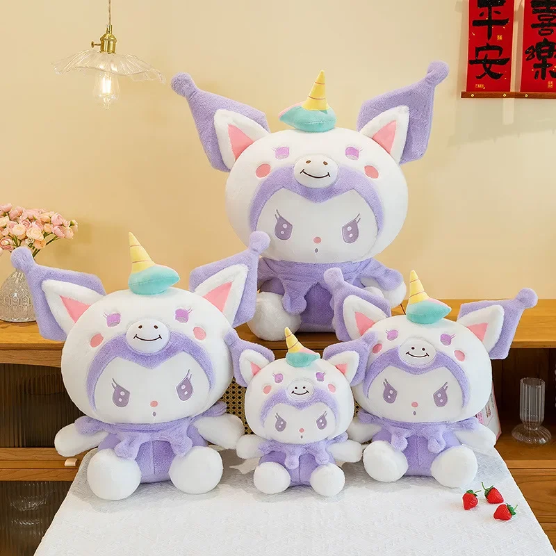 40-70CM di grandi dimensioni Sanrio Kuromi Plushies bambola cartone animato farcito peluche bambola giocattoli di peluche cuscino decorazione della stanza bambini regalo di compleanno