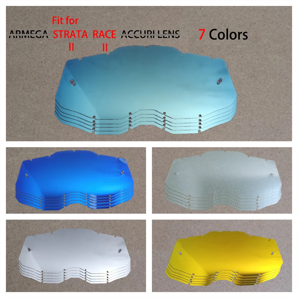

Fit For ARMEGA STRATA RACE ACCURI Replacement Lenses MTB ATV MX Motocross Goggles Lens Cycling Accessories Tearable Film 7colors