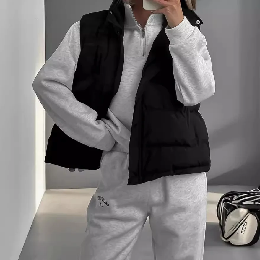 

Women's New Autumn Winter Sleeveless Hooded Puffer Vest Hot Trendy Outerwear Fashionable Coats