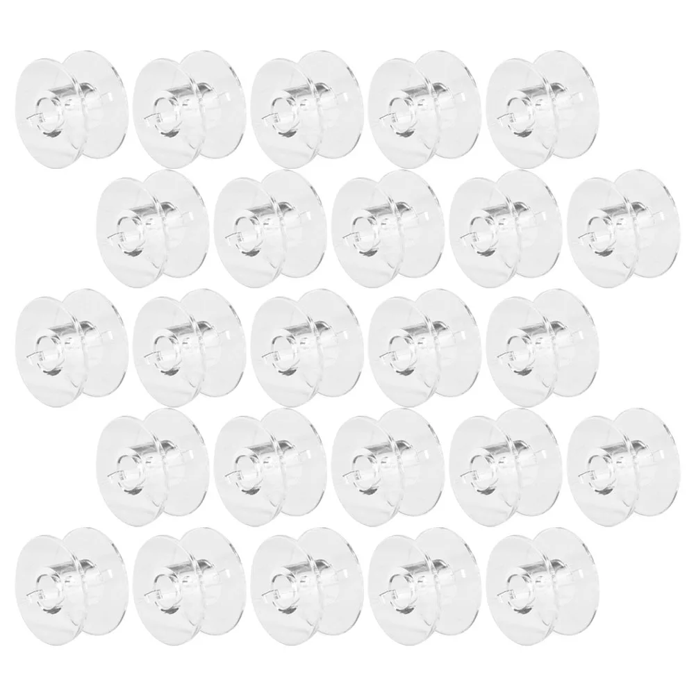 1 مجموعة بكرات بلاستيكية شفافة قابلة للاستبدال ماكينة خياطة خيط محمول توريد بكرات صغيرة مدمجة شفافة احترافية فارغة