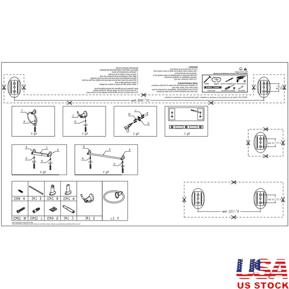 

Настенный держатель для полотенец, набор из 4 предметов, стальная фурнитура для ванной, белая отделка, в комплект входит кольцо для полотенец, держатель для бумаги, устойчивый к ржавчине