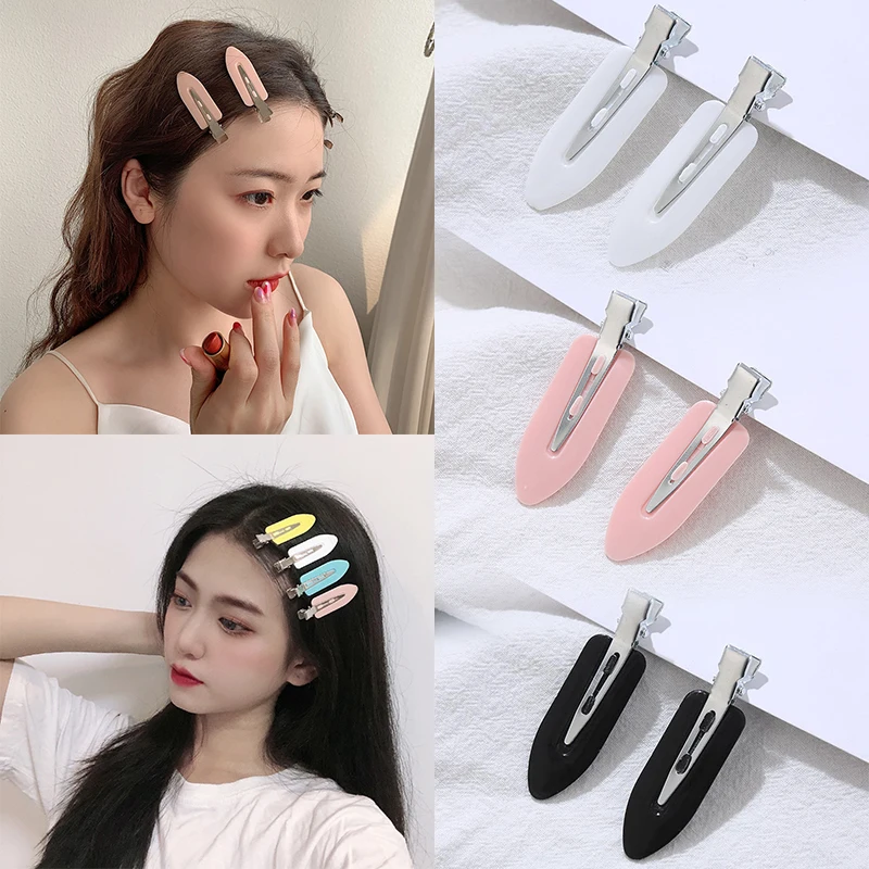 

1-10Pcs Seamless No Bend Hair Clips Barrettes Black White Pink Girls Makeup Accessories Duckbill Clip Hairpins Hair Styling Tool