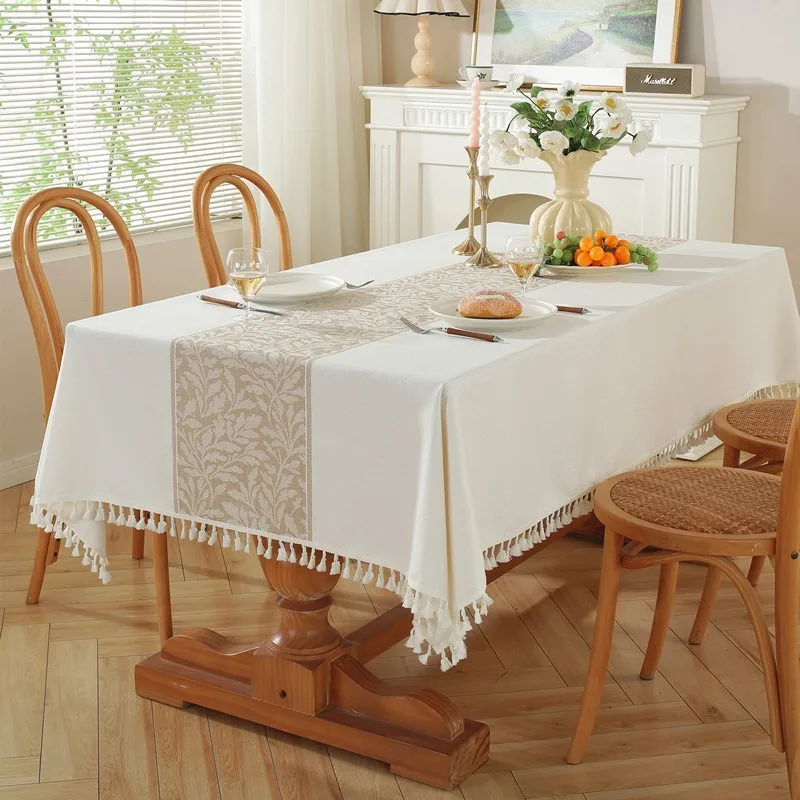 

Solid Color Vintage Rectangle Tablecloth Linen Table Cover Resistant Table Cloths for Dining Table Kitchen Decor