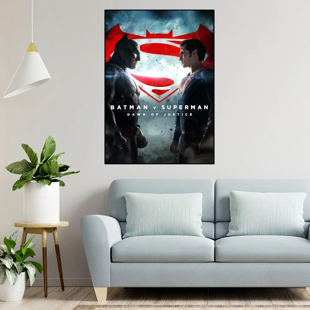 B-Batman V S-Superman Poster Home Room Decor Aesthetic Art Wall Painting Stickers