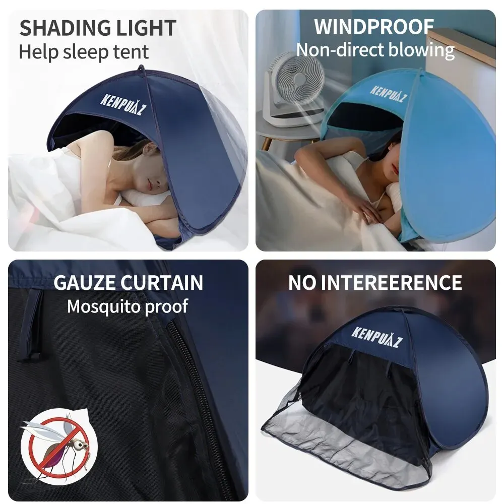 2026 Beach Sunbathing Head Tent UPF50+ Sunshade Windproof Light Blocking Privacy Sleep Capsule for Outdoor Tanning Travel