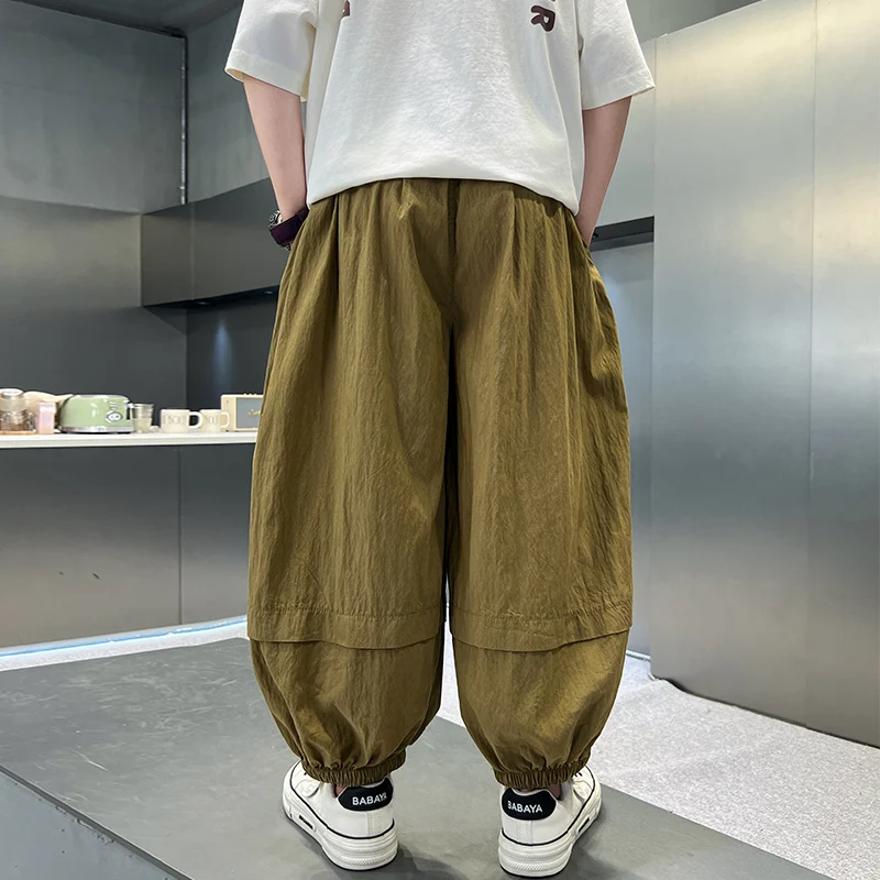 New Boys Pants With Side Pockets Teen Boys Utility Pants Teen Harem Trousers Toddler Bite-Proof Hiking Mosquito Pants Age 4-14Y