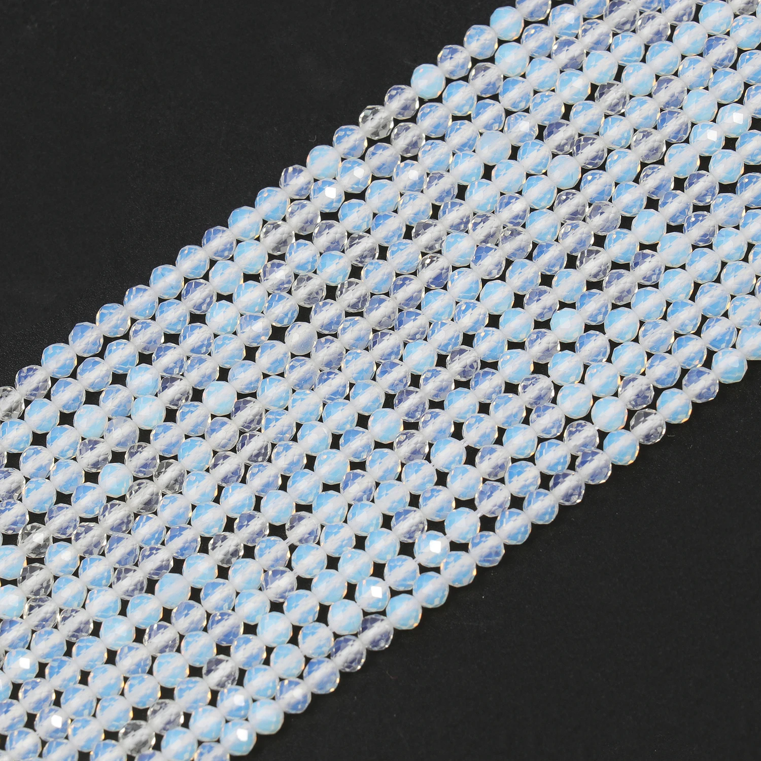 Großhandel Facettierte 2 3 4mm Naturstein Weiße Opalperlen Runde Kleine Lose Perlen für Schmuckherstellung DIY Armbänder Halsketten – Detail 2