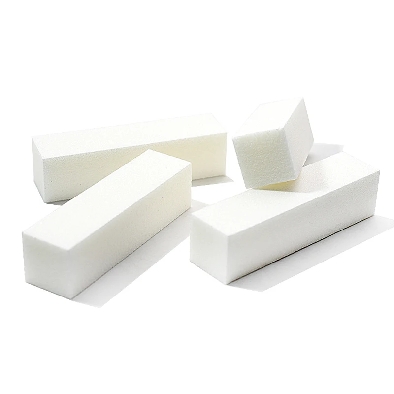 5/10 Stuks Wit Hoge Elasticiteit Nail Buffer Blok Professionele Manicure Pedicure Tool Voor Vormgeven Polijsten Duurzaam Salon gereedschap