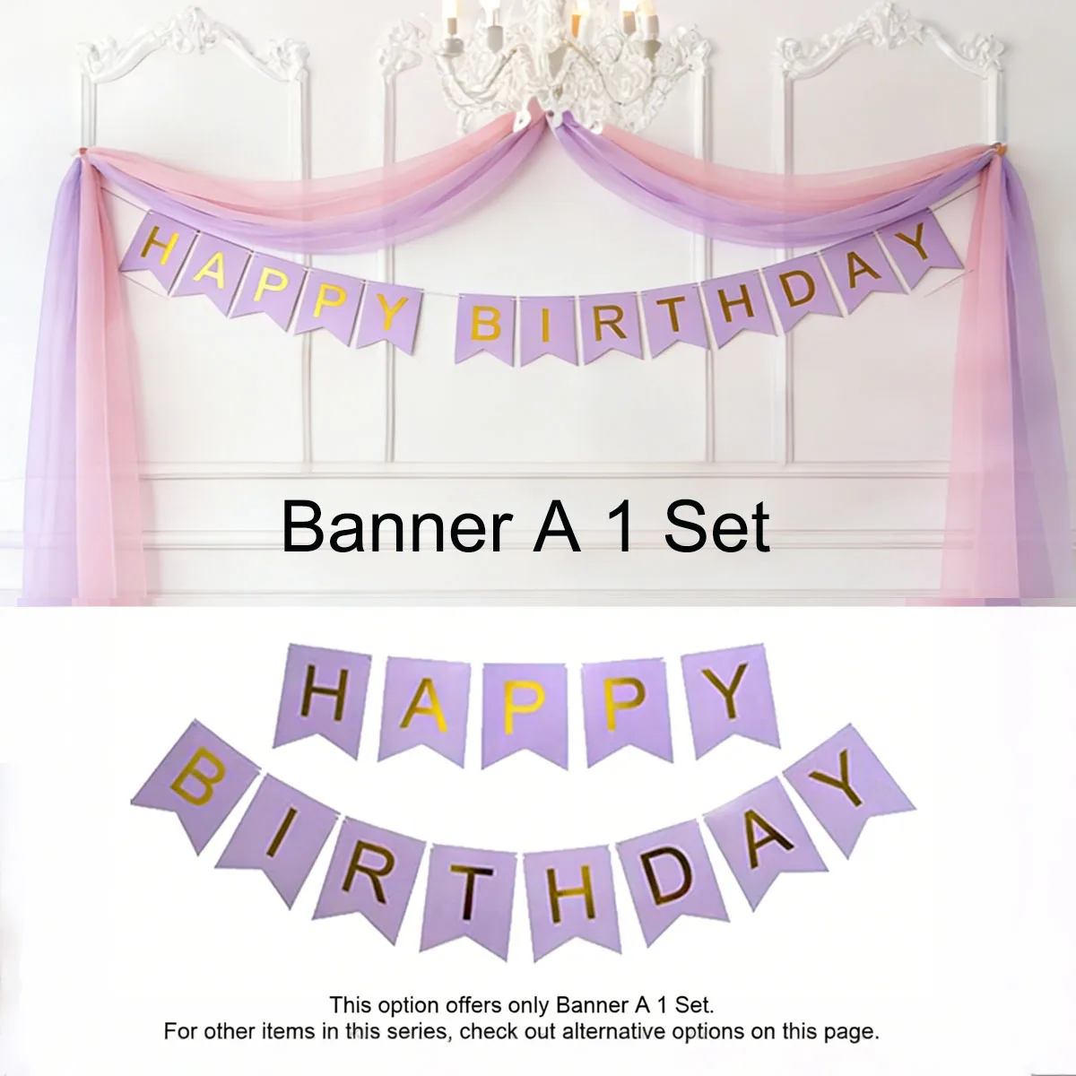 Purple Pink Birthday Decoration Set