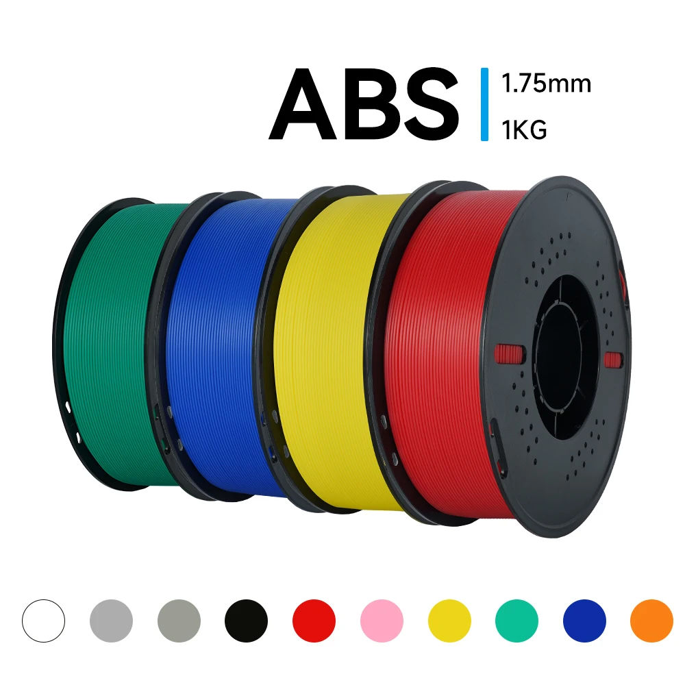 KINGROON 5KG ABS 3D Printer Filament 1.75mm 5KG(11LBS) 5 Rolls, High Strength Toughness, +/-0.02mm Accuracy, Black White Multicolor Local ship Big Sale view 3
