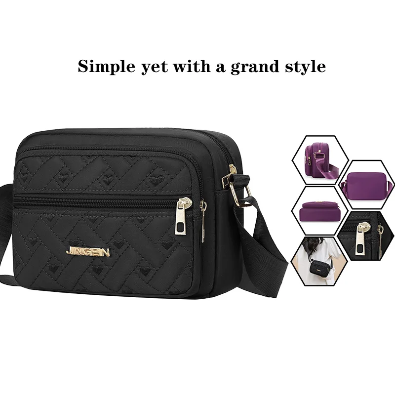 Neue Damenhandtasche mit Stickerei, großes Fassungsvermögen, bequeme Unterarmtasche, Reißverschluss, tragbare Schultertasche für Damen – Detail 5