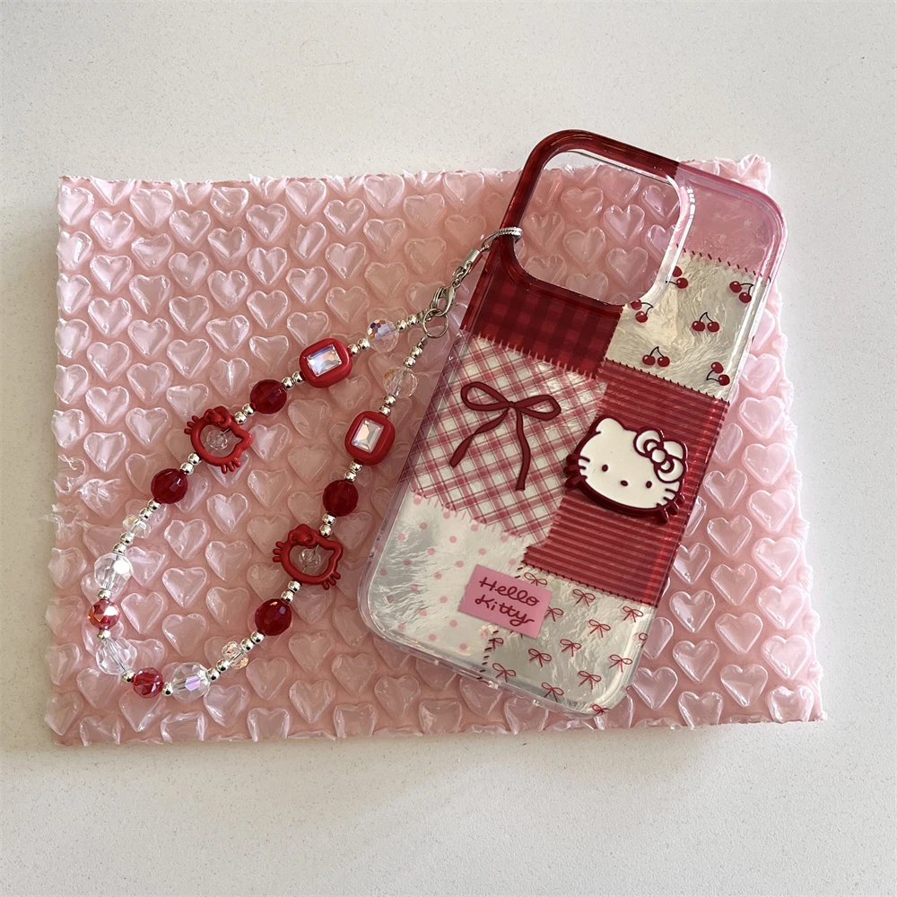 

Чехол для телефона Sanrio с милым мультяшным кофейным рисунком «Hello Kitty» для iPhone 16 13 14 15 Pro Max Kawaii, акриловый универсальный мягкий чехол, подарок, мягкий
