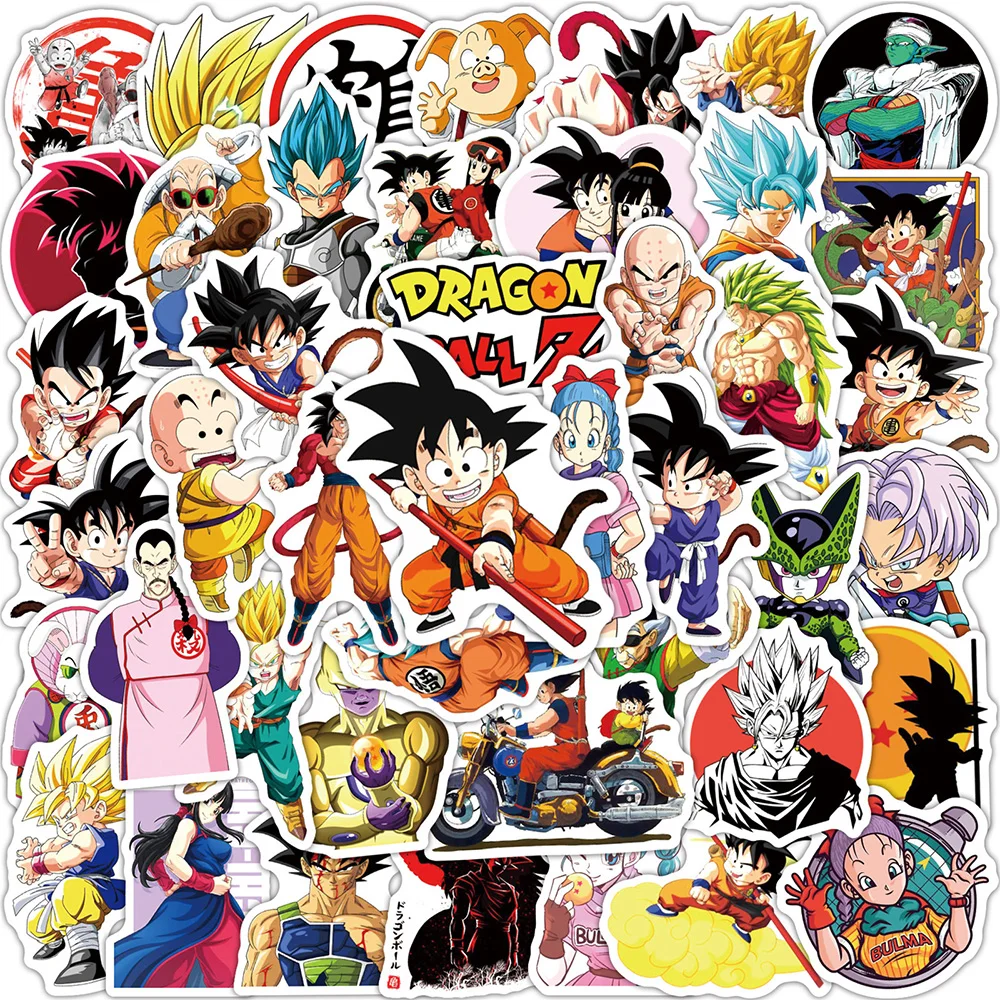 50/100pcs Anime Dragon Ball Stickers for Kids DIY Graffiti Skateboard Laptop Water Bottle Motorcycle Cartoon Toy Decals Sticker