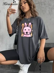 Hirsionsan Kawaii Cartoon Printed T-Shirt Women Soft Casual Short Sleeve Summer Cotton Breathable Tshirt Chicken Brothers Tee