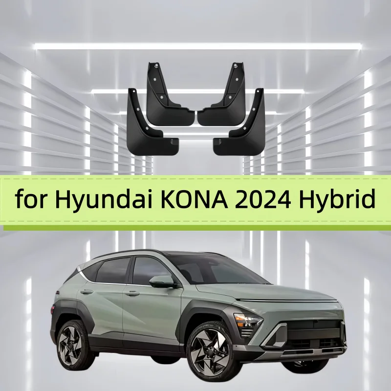 4Pcs MudFlaps for Hyundai KONA 2024 Hybrid Mudguards Mud Flaps Splash Guards Front Rear Wheels Fender Car Accessories