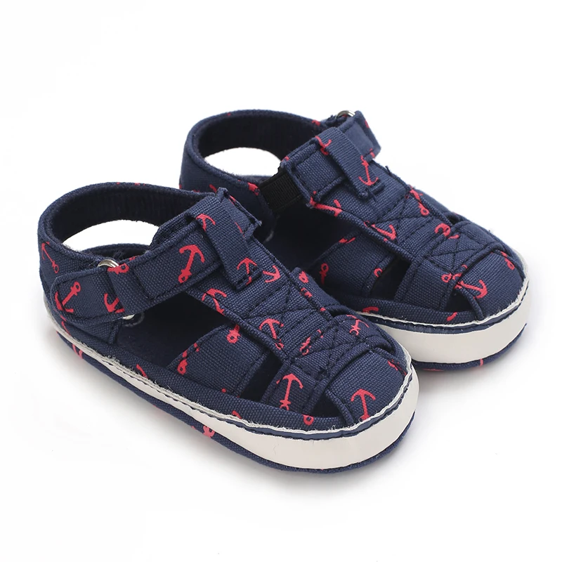 Summer 0-1 year old boy baby shoes fashionable and classic baby sandals soft and lightweight cloth soles casual walking shoes