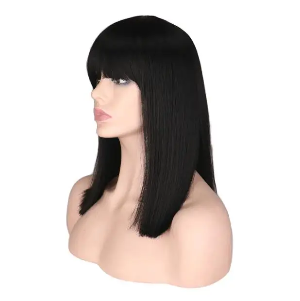 Synthetic Egypt Queen Cleopatra Wig, Short Straight Black