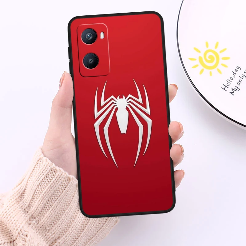 Anime Marvel SpiderMan For OPPO Reno 10 9 8 7 6 5 4 Z SE Pro Plus Lite Soft TPU Shockproof Silicone Black Phone Case