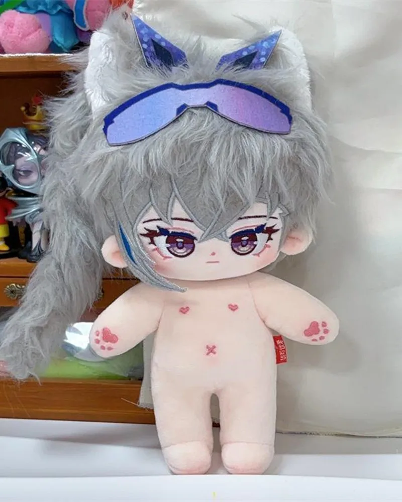 Honkai-Figurine de Dessin Animé en Peluche de 20cm pour Enfant, Jouet Mignon en Coton, avec Motif de Monstre Loup Argenté, Chiot, Idéal comme Cadeau de Cosplay