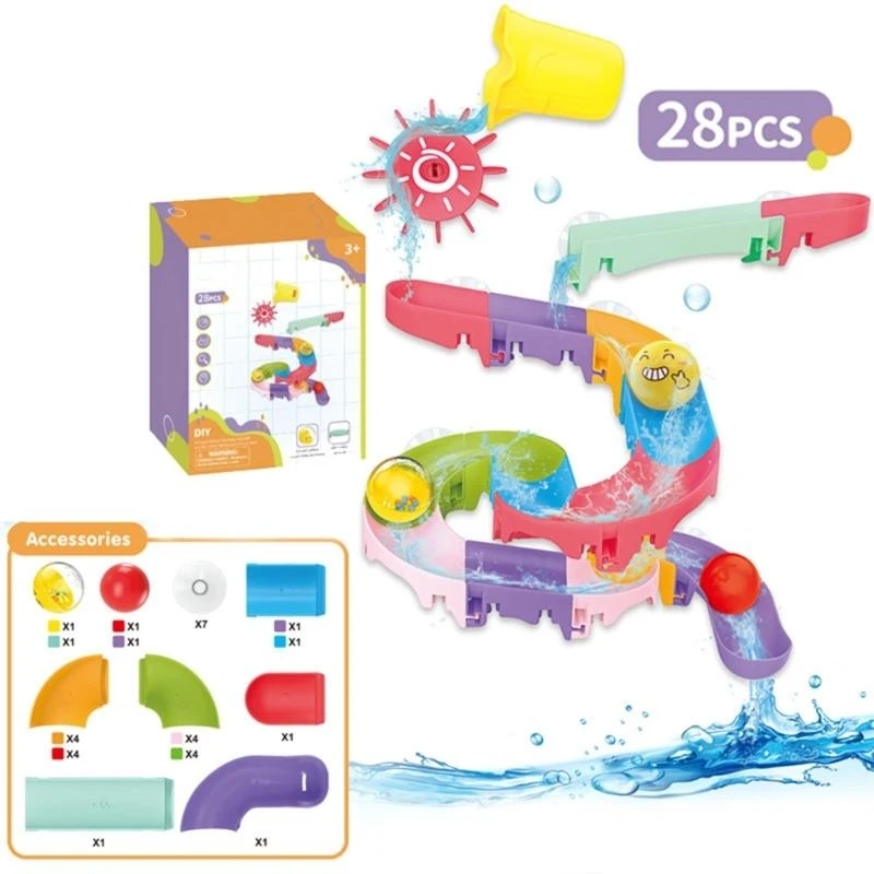 

Q0KB Creative Bath Play Play Soft Track Set с водным слайдом для ванны Fun Fun Toy Toy