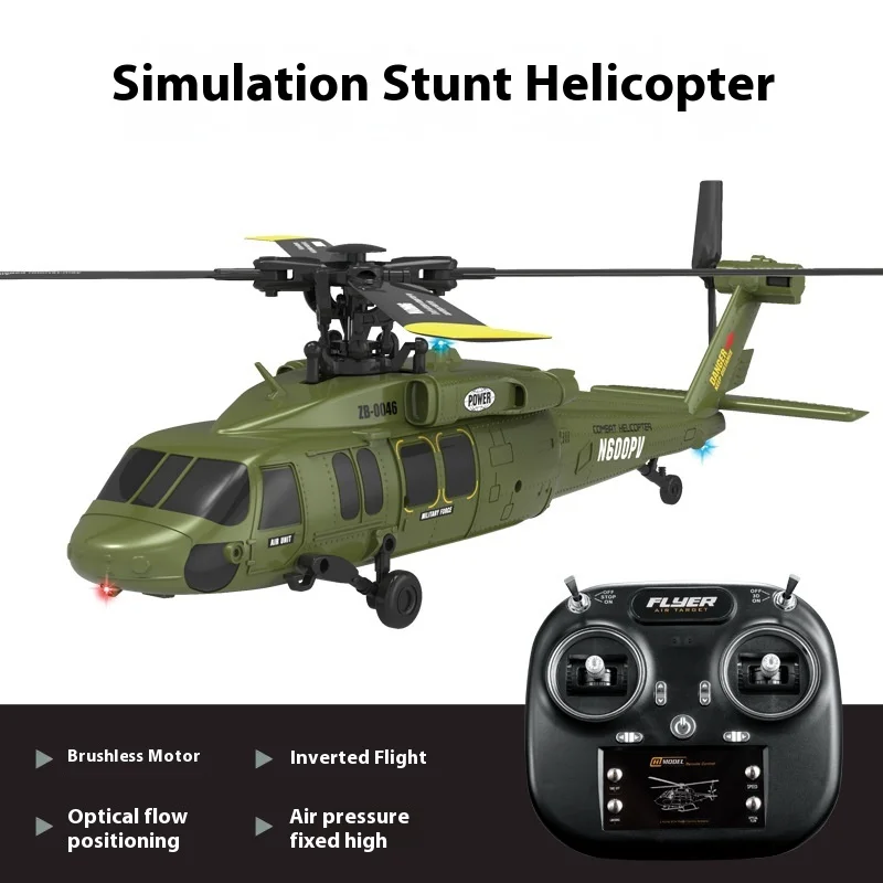 K200 Bürstenloser 6-Kanal-Stunthubschrauber Black Bee Optical Flow Positionierung RC-Flugzeug Geschenk für Männer mit Querruderfreiheit