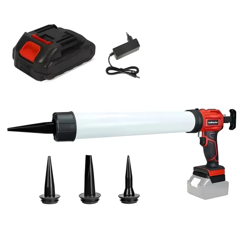Podofo 600ml Akku-Kartuschenpistole mit 4 einstellbaren Geschwindigkeiten, automatischem Rückprallmechanismus, geeignet für die Anwendung von Glaskleber und Dichtstoff.
