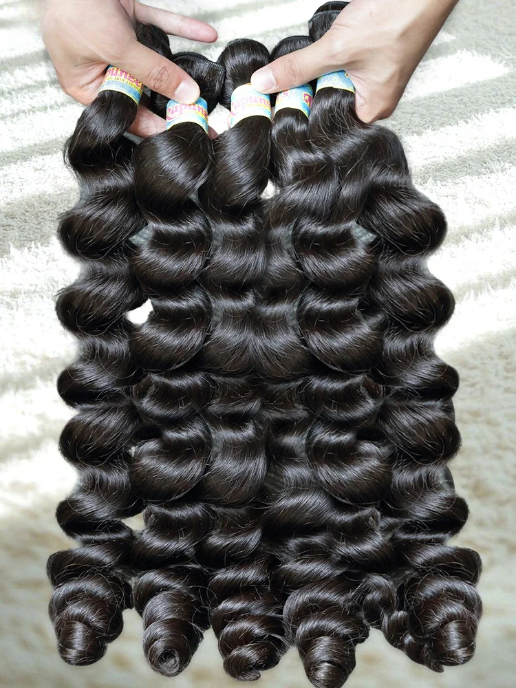 

32 38 40-дюймовые свободные волнистые пучки человеческих волос 3 4 предложения Класс 12А 100% необработанные натуральные волосы для наращивания необработанных бразильских волос для женщин