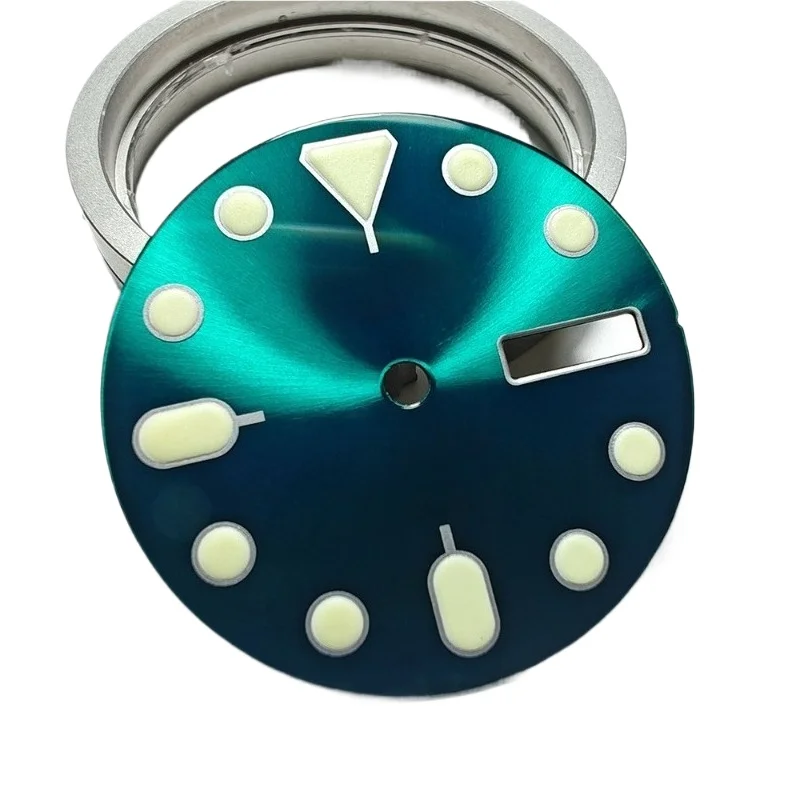 For NH36A Movement SKX007 Enamel Sun Pattern Modified's Dial Face C3 Luminous 3.8 O'clock