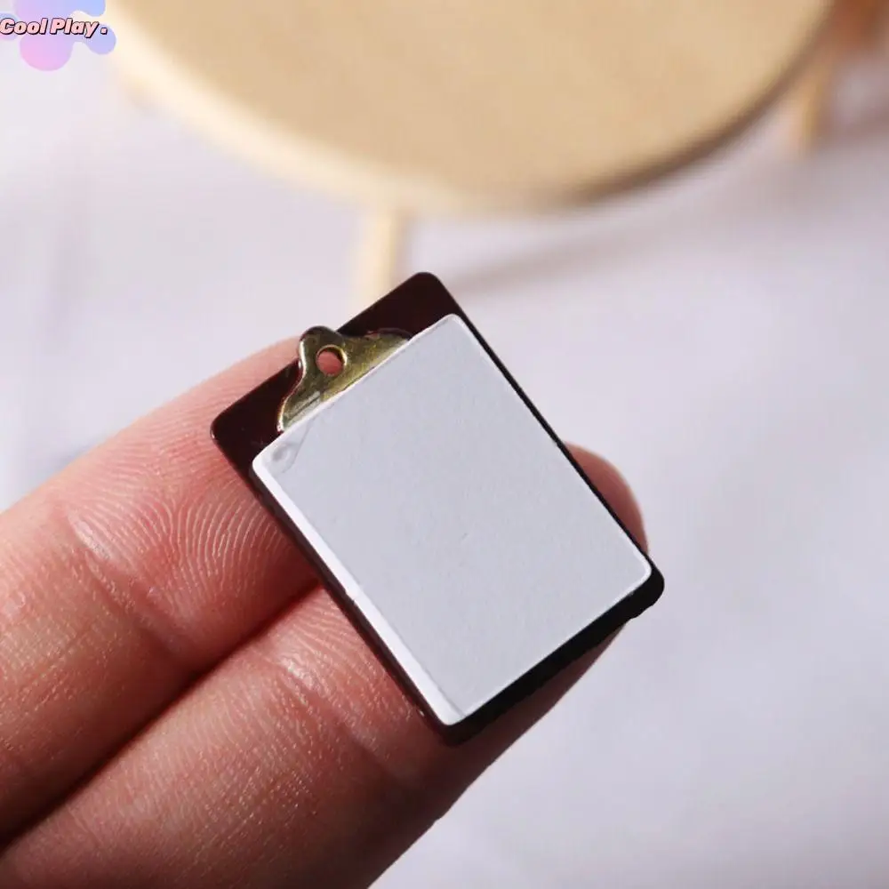 

Alloy Doll House Accessories Real Paper 18mm*21mm Mini Alloy Clipboard DIY Miniature Creative Miniature Alloy Clipboard