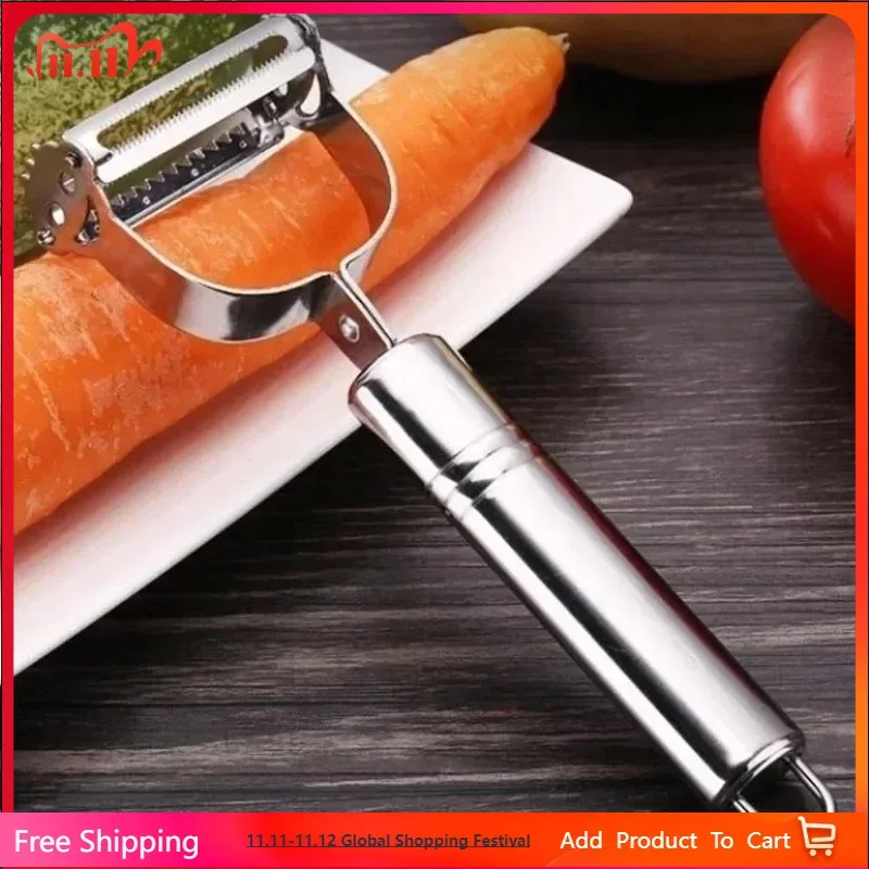 Herramientas de cocina de acero inoxidable, rallador de patatas, pepino, zanahoria, pelador de juliana, pelador de frutas y verduras, accesorios para rallador de cepillado