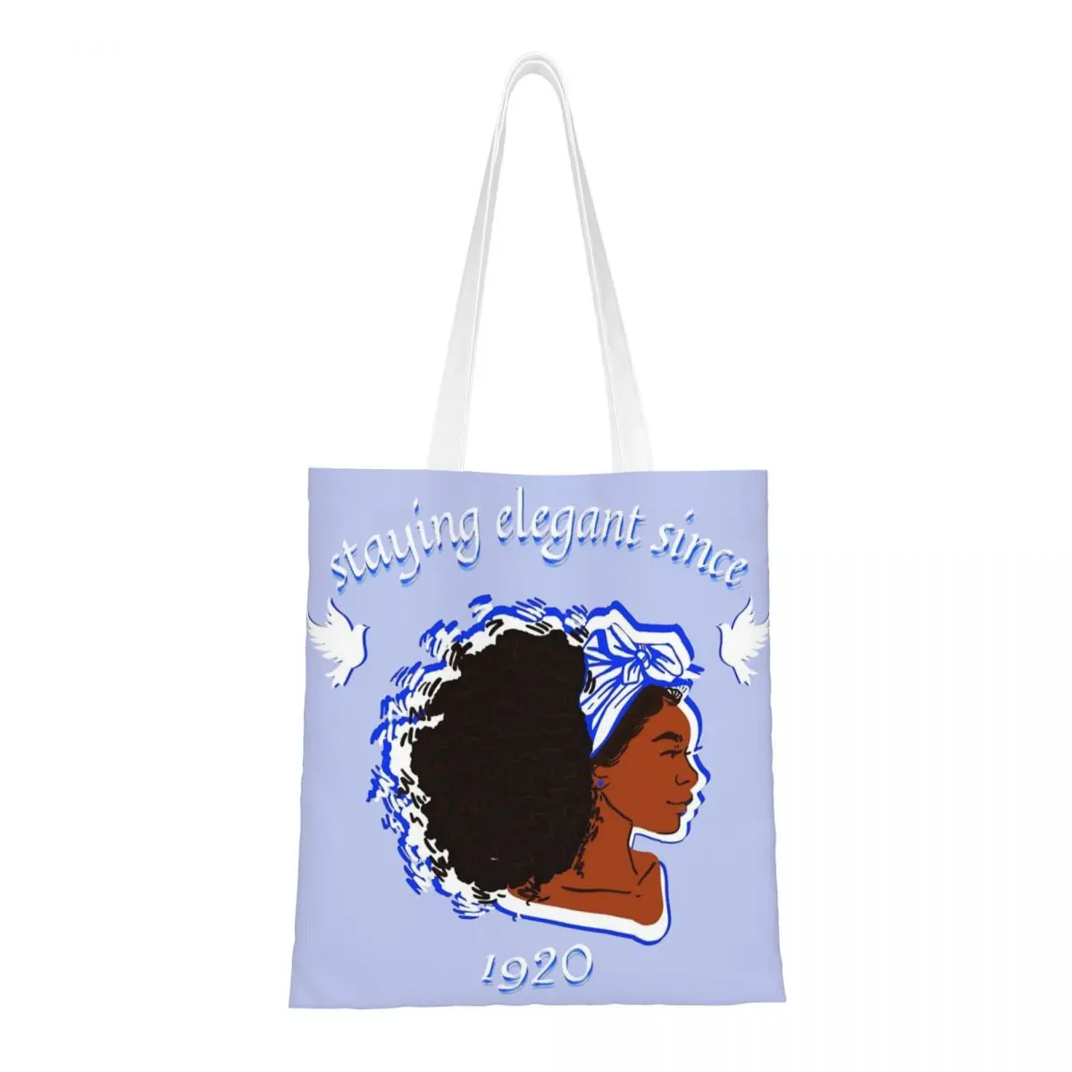 Sorority Zeta Phi Beta 1920 Staying Elegant Canvas Tote Handbag Shoulder Bags Reusable Shopper Bags for Unisex