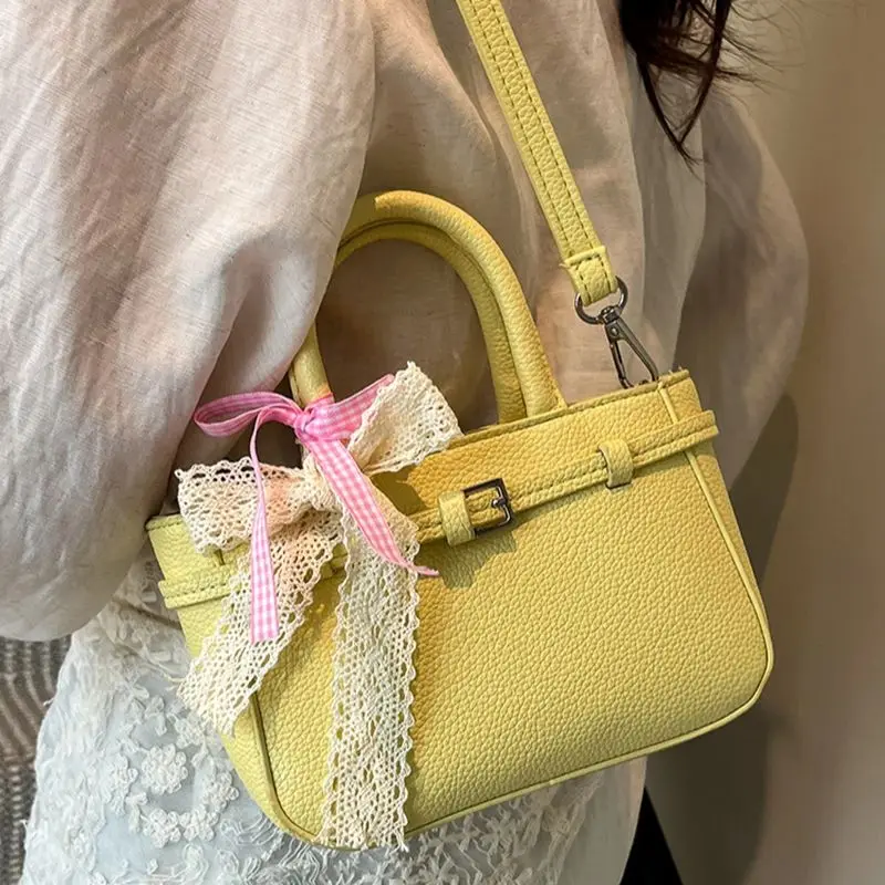 

Korean Style Bow Crossbody Bag Versatile High-end Temperament Fake Leather Shoulder Bag 2025 New Fashionable Casual Handbag