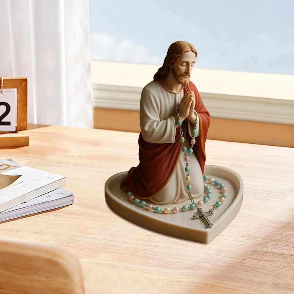 مريم العذراء حامل الورد تمثال أنيق سيدةنا صندوق مسبحة الصلاة سيدة نعمة تمثال ديكور المنزل الكاثوليكي