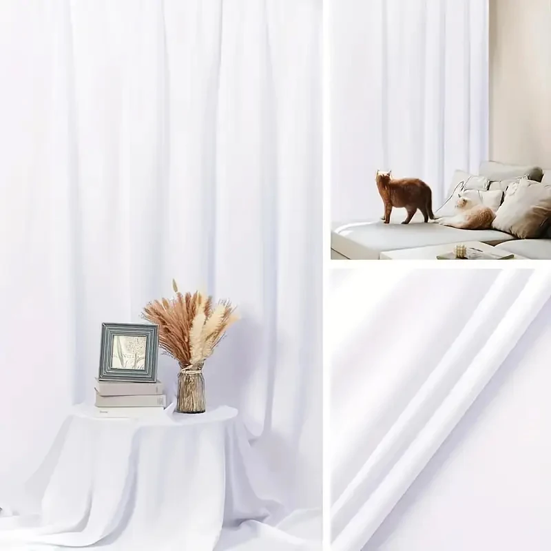 قماش خلفية للتصوير الفوتوغرافي، قماش خلفية بيضاء، قماش خلفية قابل للطي - محمول، متوفر بأحجام متعددة