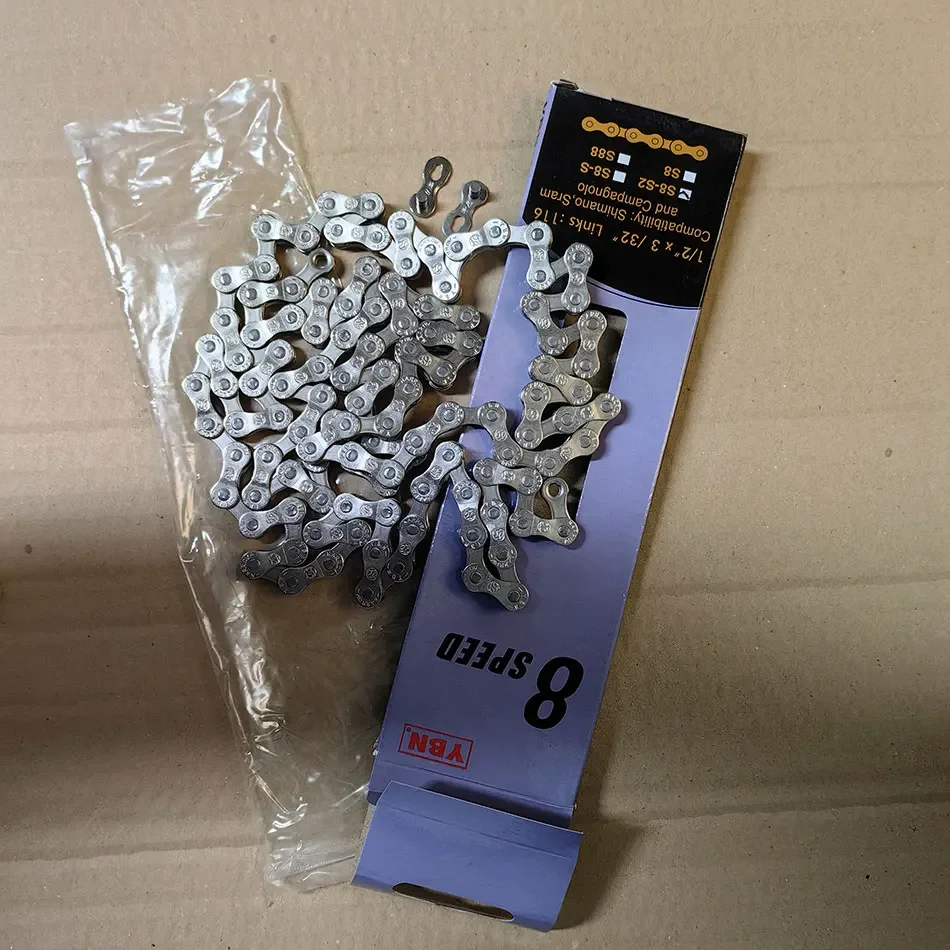 Free Shipping Taiwan YBN S8 S8-S2 Bicycle Chain 6 7 8 18 21 24 Speed Mountain Road Bike 116 Length Bicycles Chains Silver Gray - view 4
