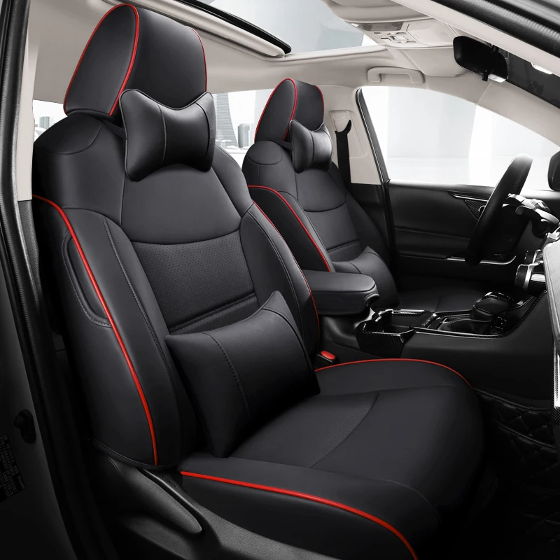 Full Coverage Custom Car Seat Covers For Toyota Rav4 2020 2021 2022 2023 2024  Waterproof Leather Protection Cushion Accessories