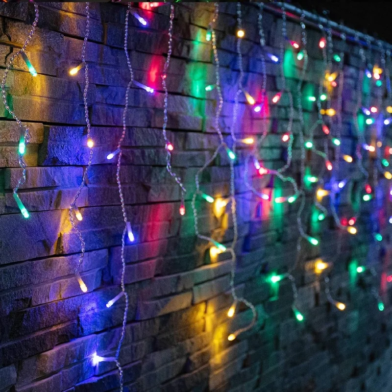 

Solar Curtain Icicle Light Outdoor Eaves Decor String Lights Garden Party Yard Christmas Decoration holiday Garlands